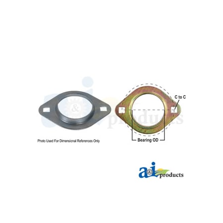 A & I Products Flange Half, Bearing; 2 Bolt 6" x6" x1" A-F272-I